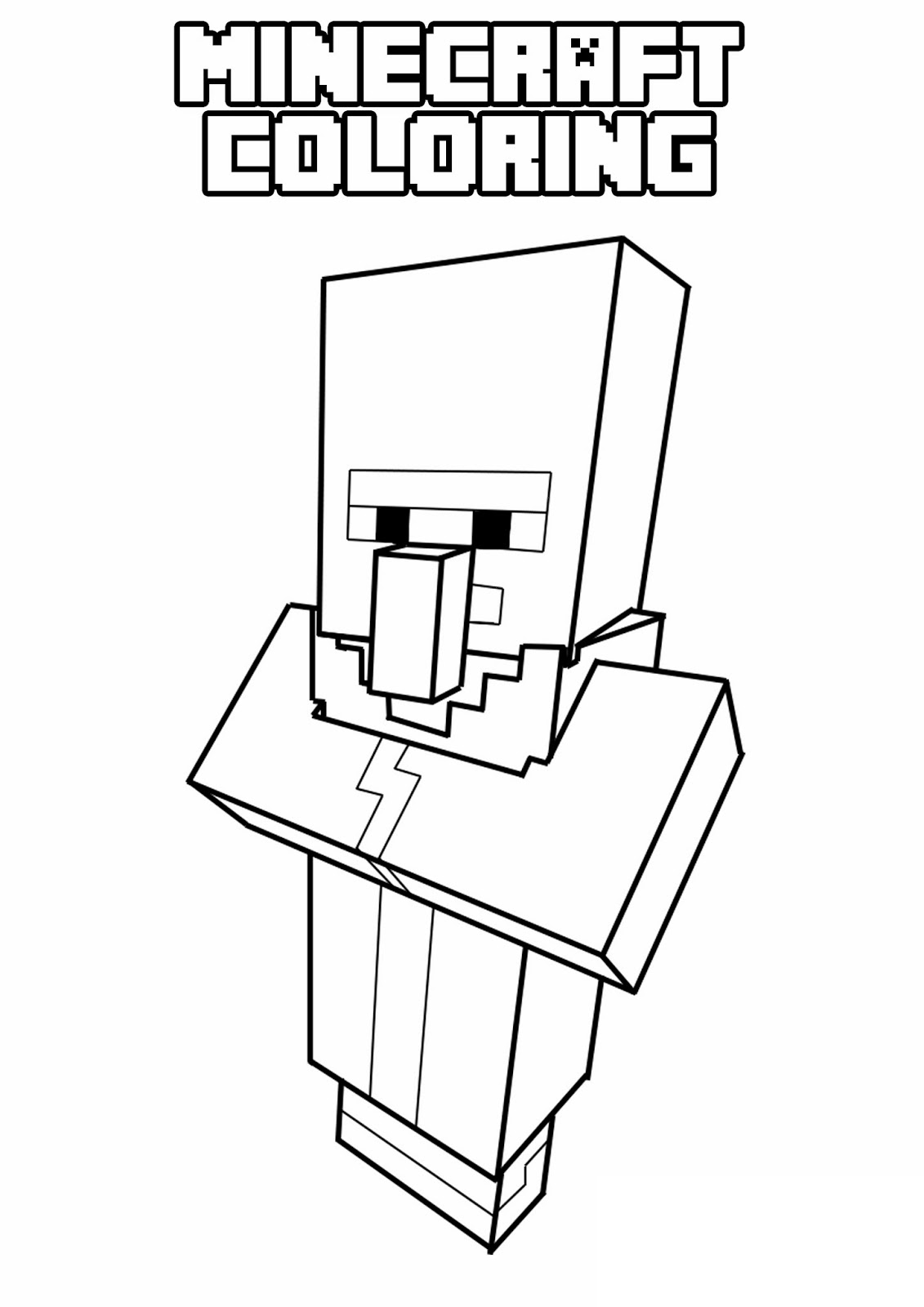 Minecraft Steve Coloring Page