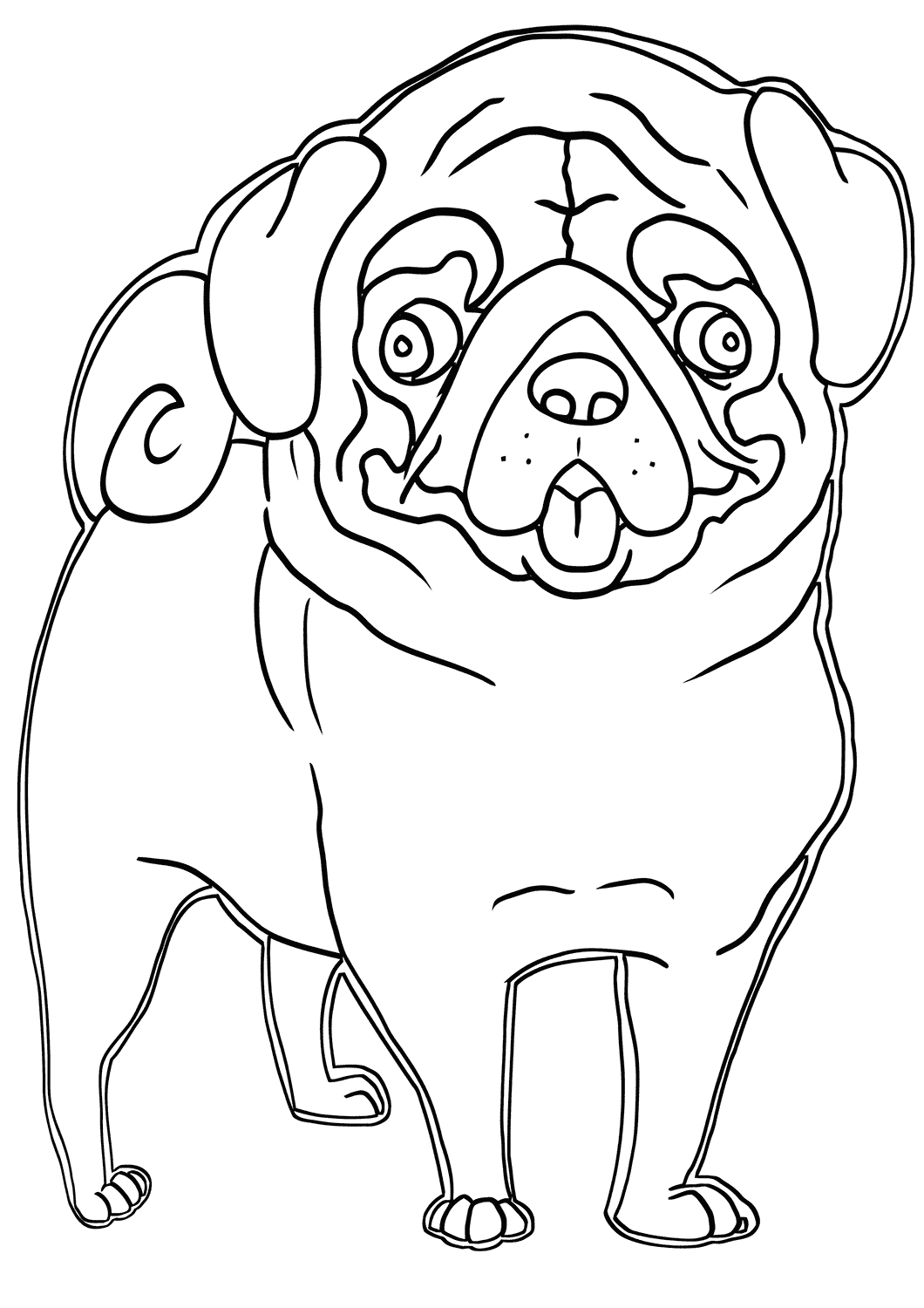 Pug Coloring Pages to download and print for free