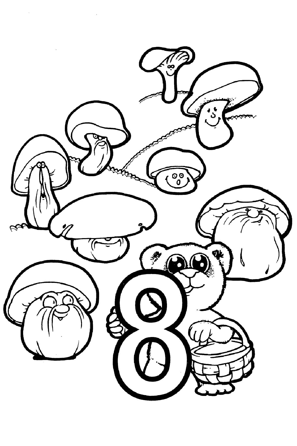 Numbers Coloring Pages for kids printable for free