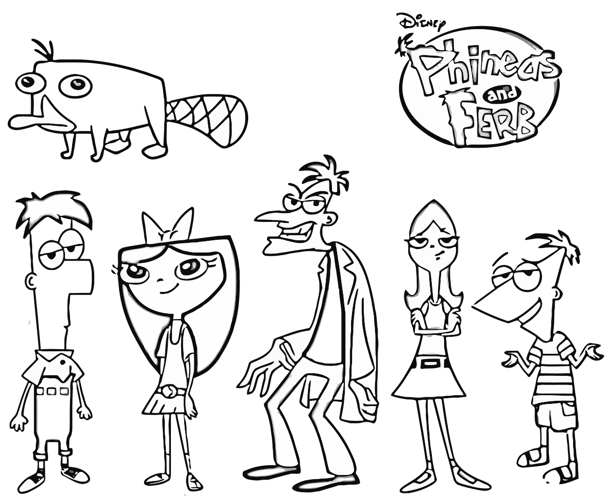 Phineas and Ferb coloring pages to download and print for free