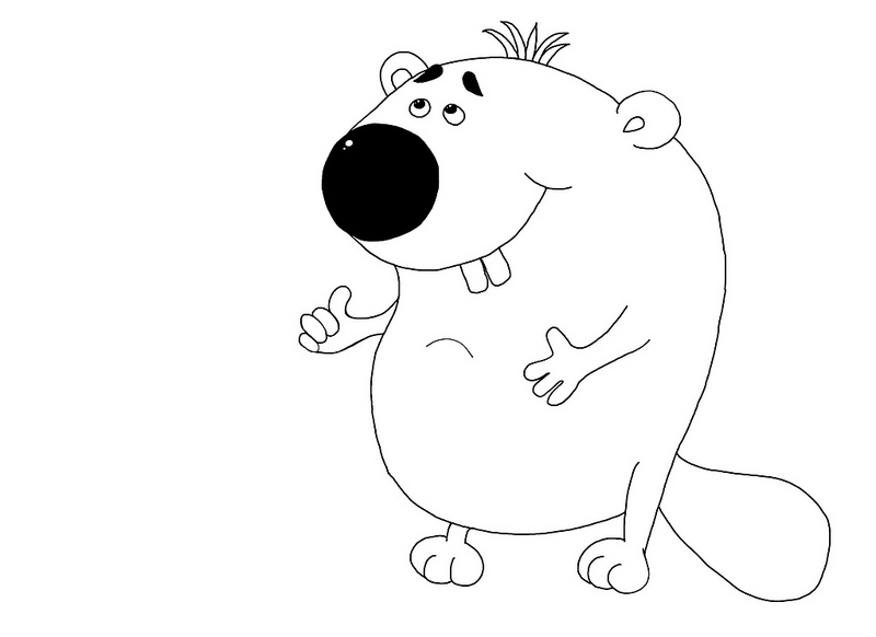 Beaver Coloring Page Etsy
