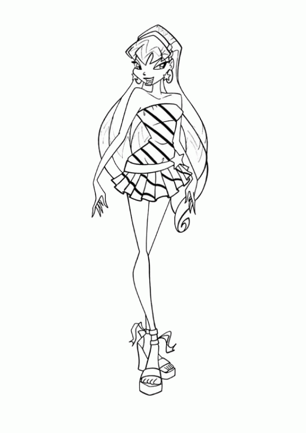 Winx Stella coloring pages to print for free, Winx Stella pictures