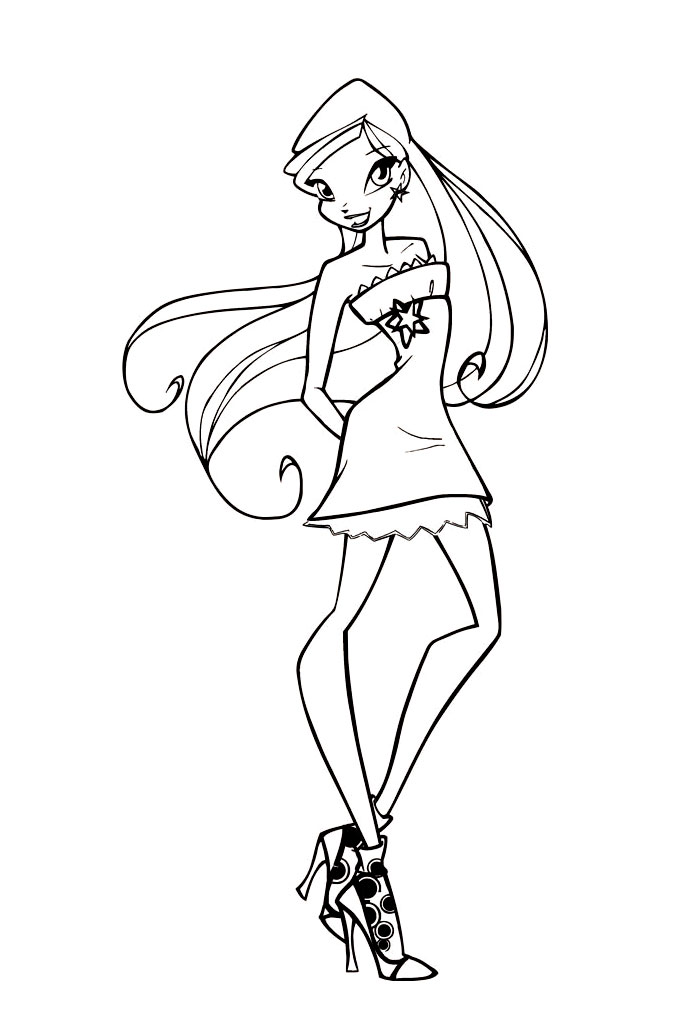 Winx Stella coloring pages to print for free, Winx Stella pictures