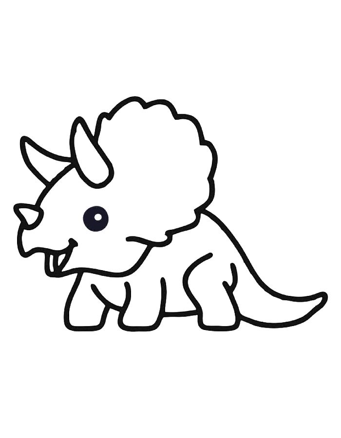 Triceratops Dinosaurs Drawing Coloring Page