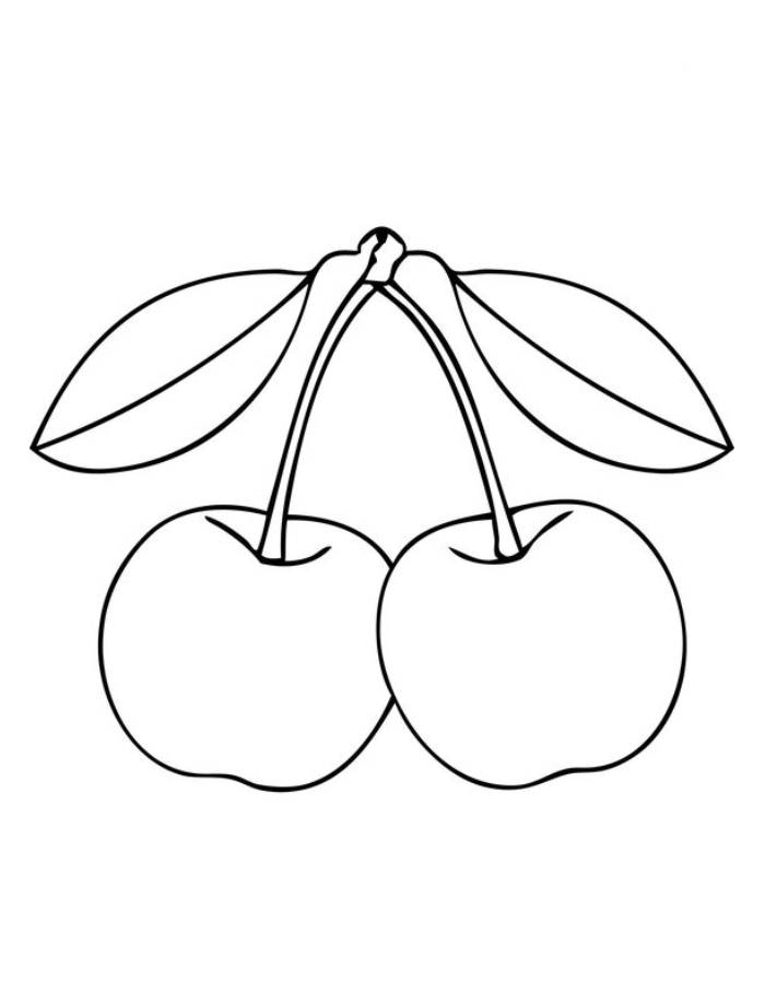Kindergarten Cherry Coloring Page