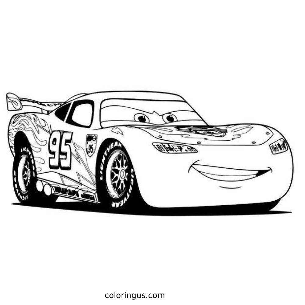 Lightning mcqueen sheet coloring page