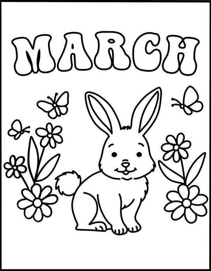 March Coloring Pages (Free Printable PDF)