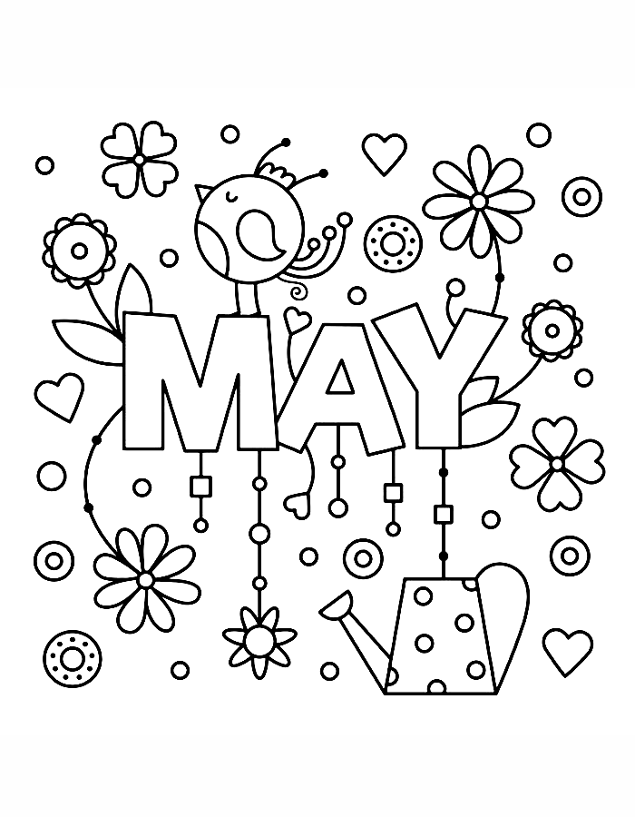 May Coloring Pages (Free Printable PDF)