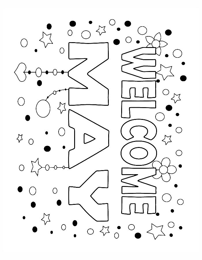 May For Kindergarten Coloring Page (Free Printable PDF)