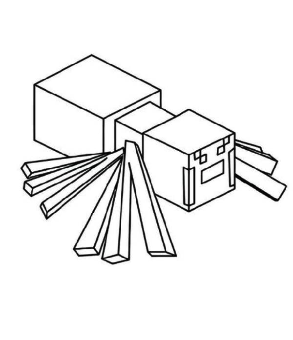 Minecraft Spider Coloring Page (Free Printable PDF)