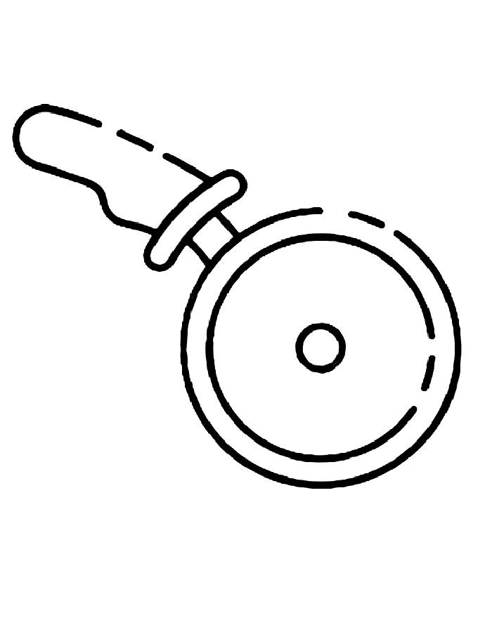 Pizza Cutter Coloring Page (Free Printable PDF)
