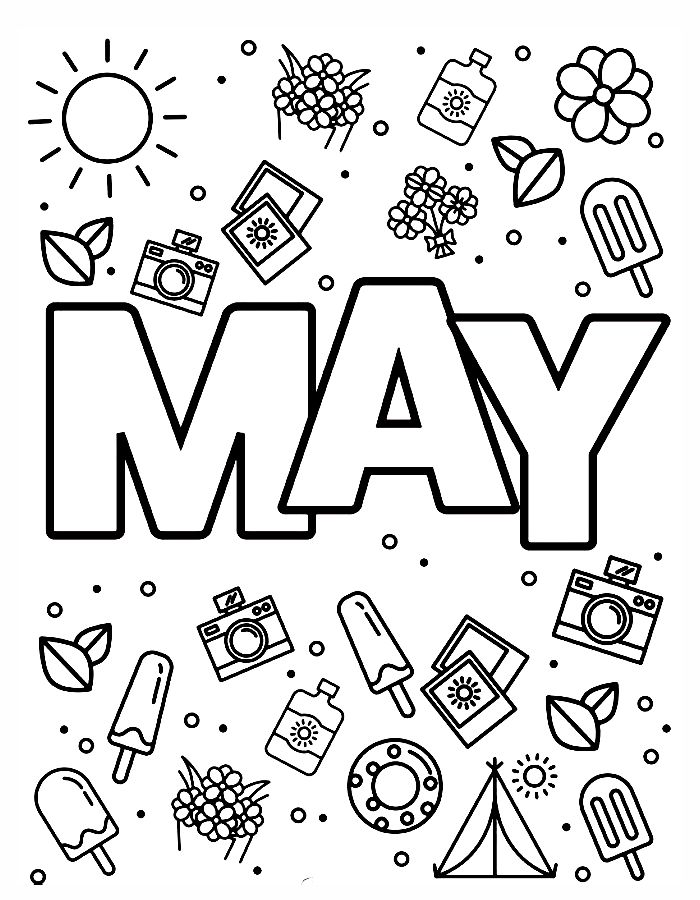 May Coloring Pages (Free Printable PDF)