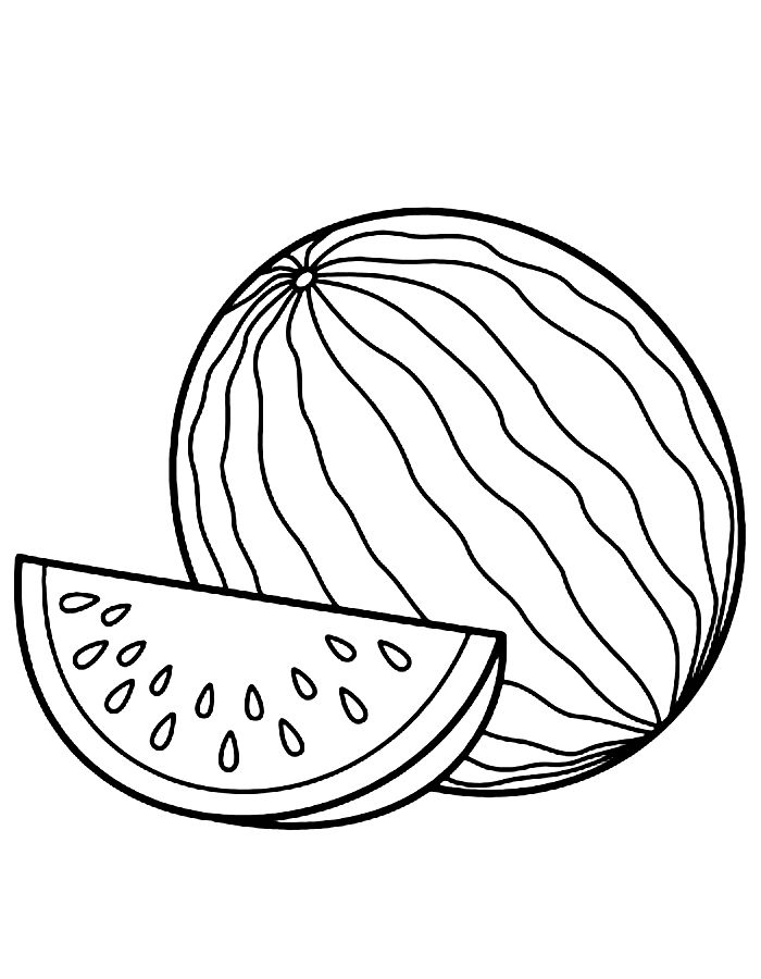 Watermelon Coloring Pages (Free Printable PDF)
