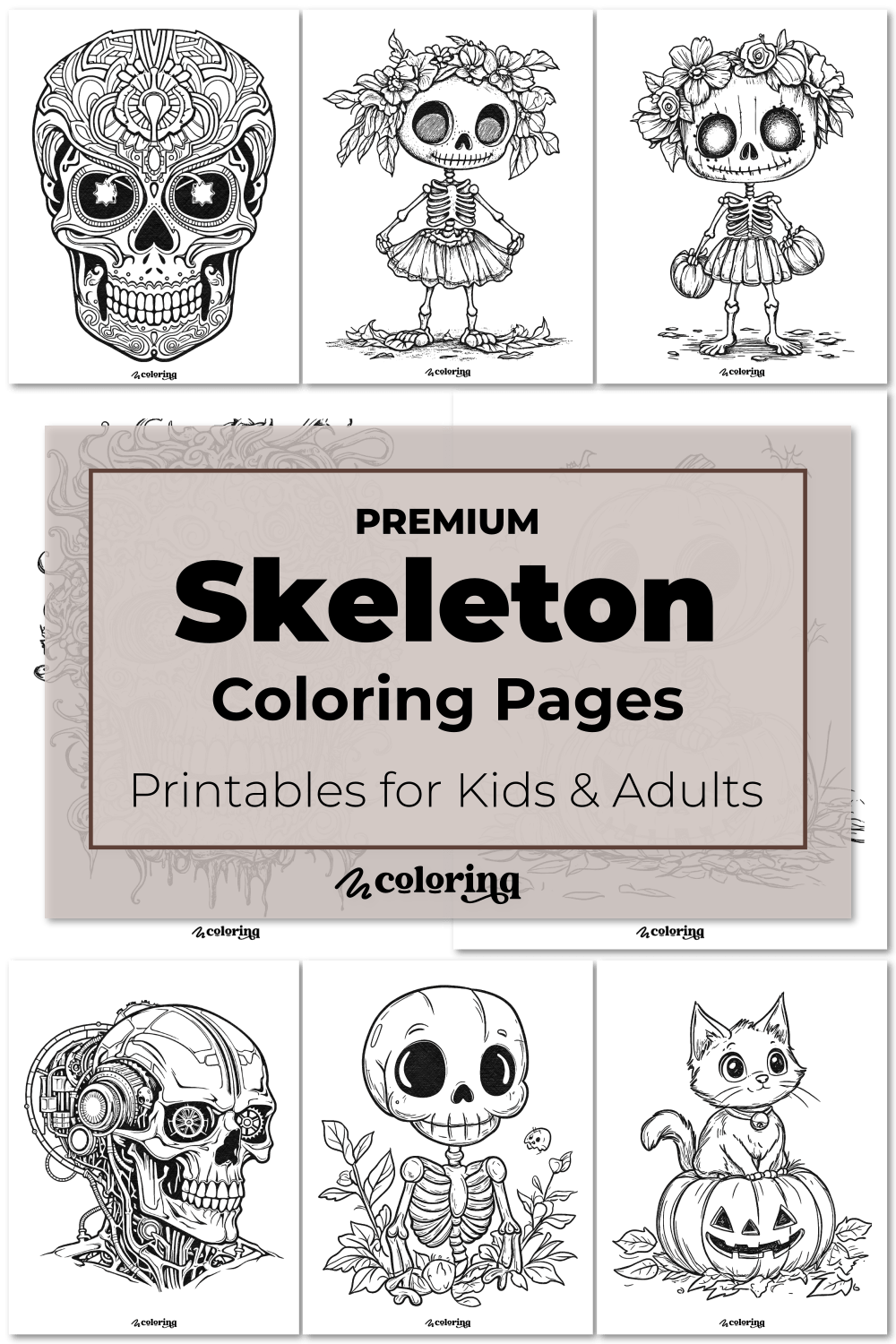 🦴 Skeleton Coloring Pages 24+ Premium Printables For Kids & Adults