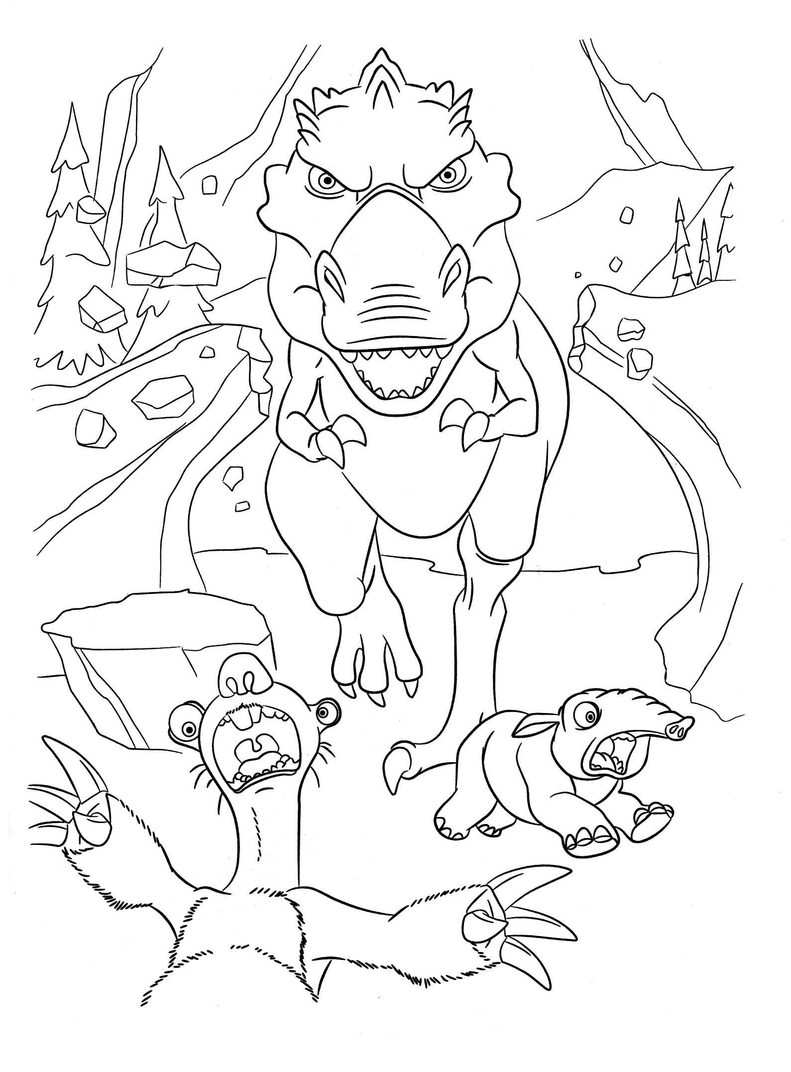 Coloring page Sid in panic