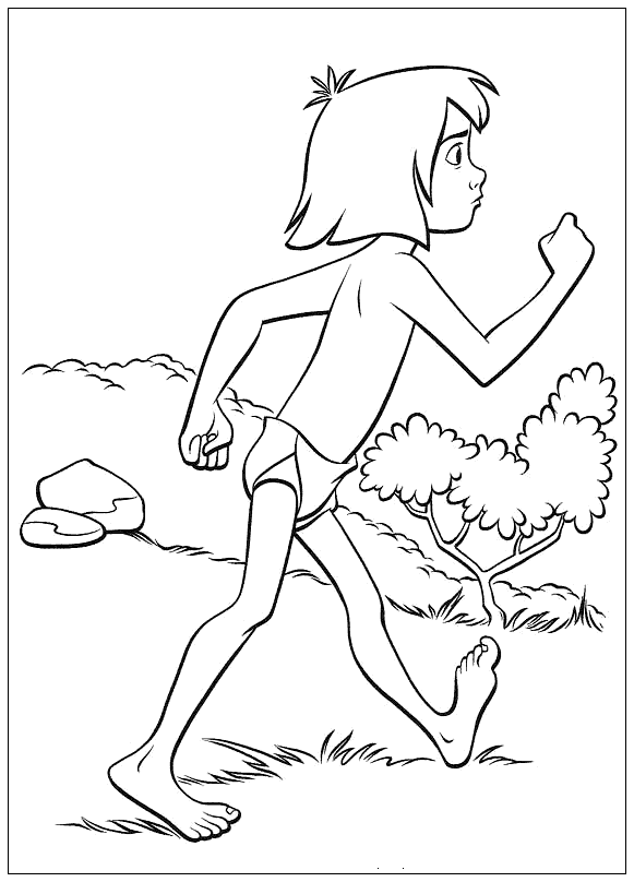 Coloring page Mowgli travel safely Coloring page Mowgli travel safely