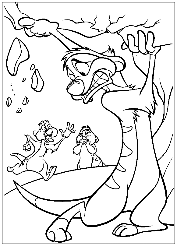 Coloring page Timon messed up Coloring page Timon messed up