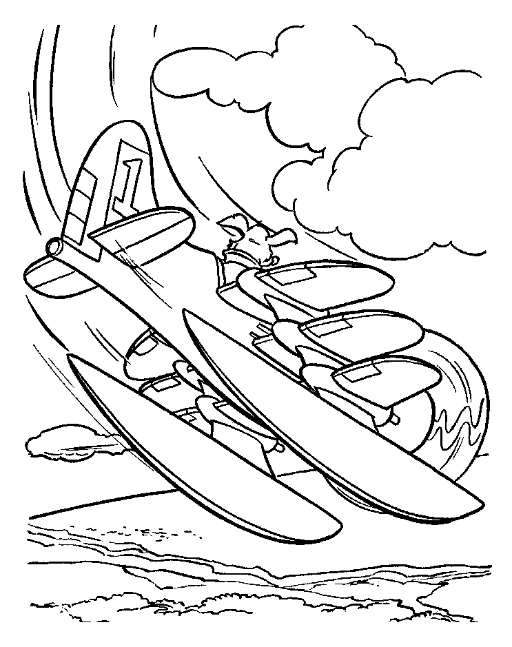 Coloring page Don Karnages Airplane