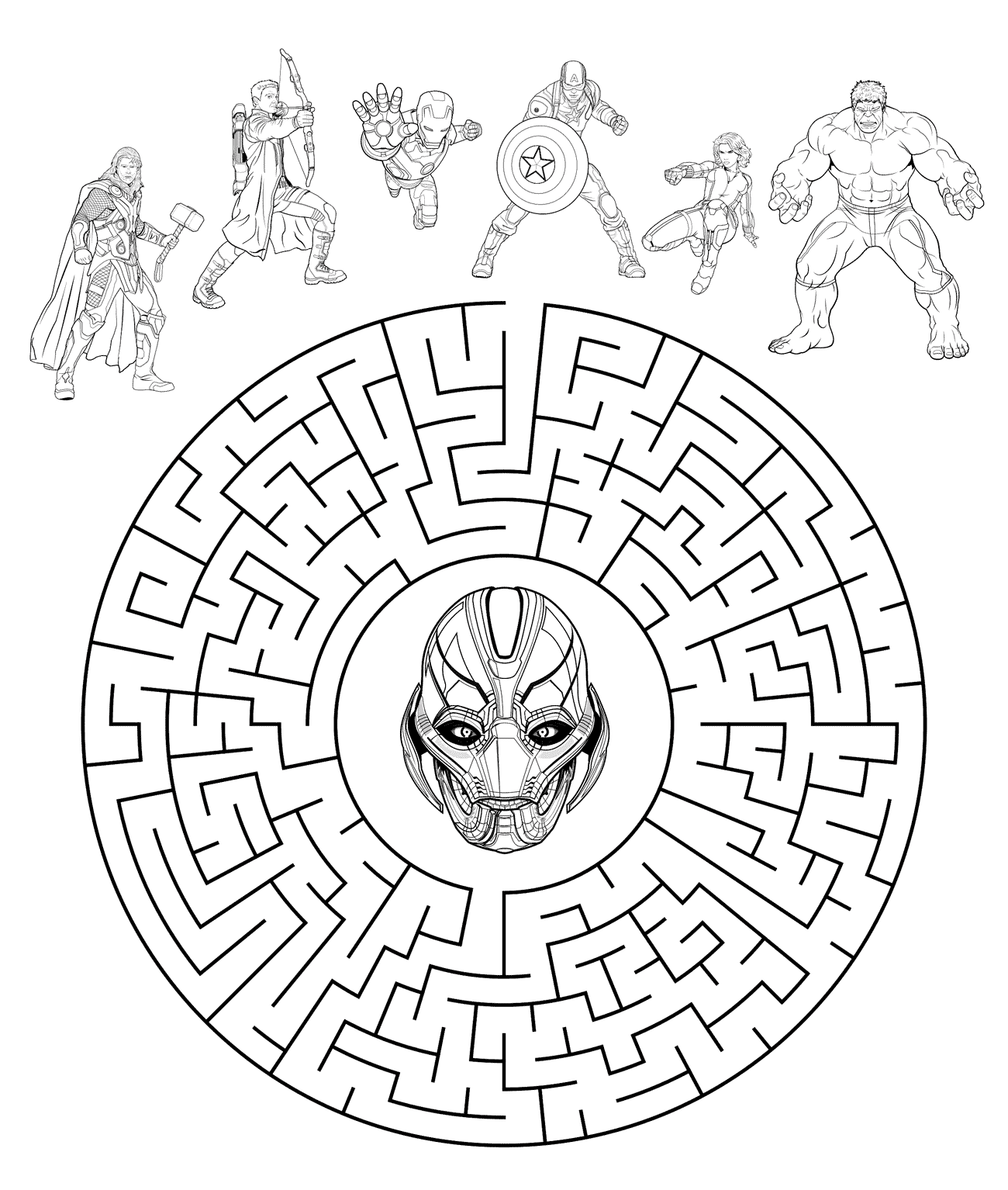 Coloring page Team Avengers