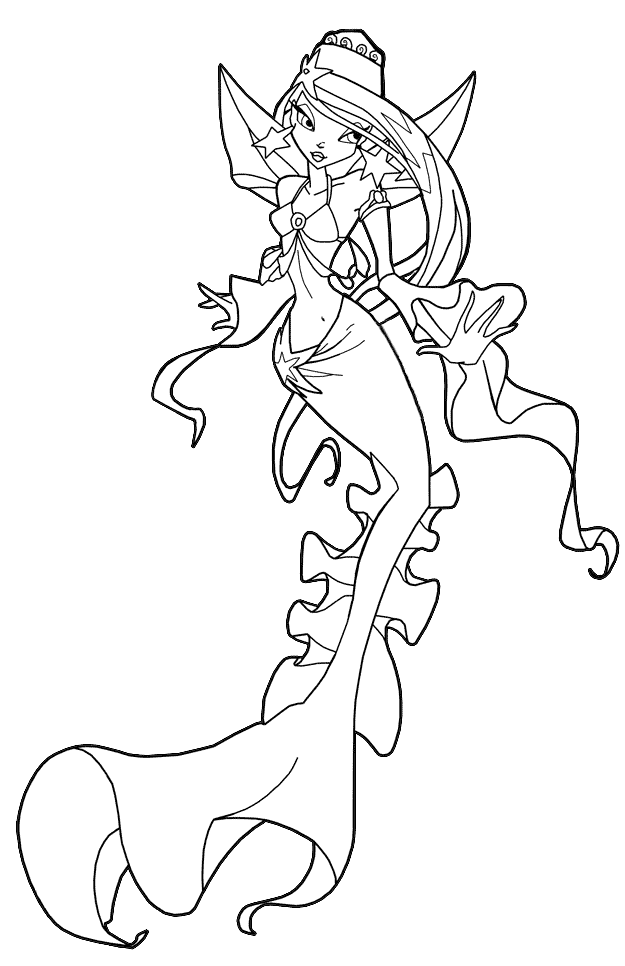 Coloring page Mermaid Winx