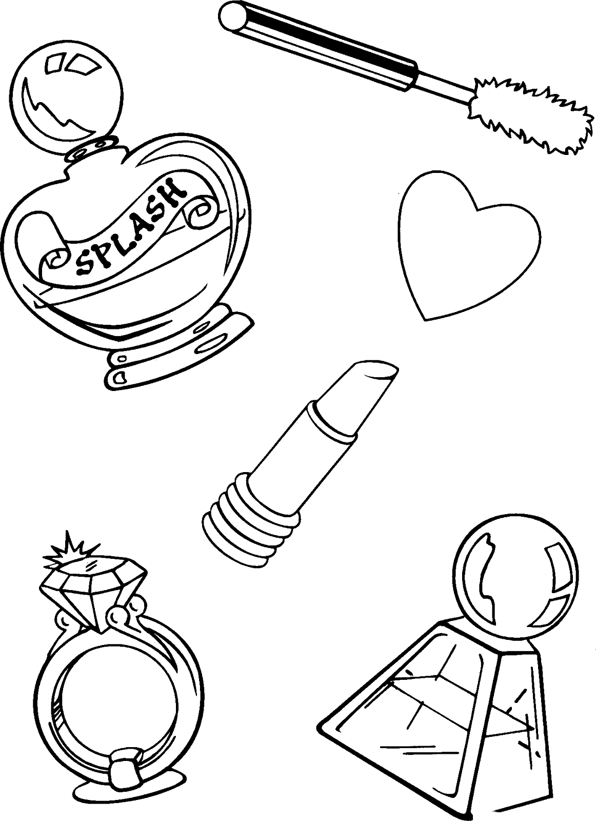 Coloring page Cosmetics for a girl