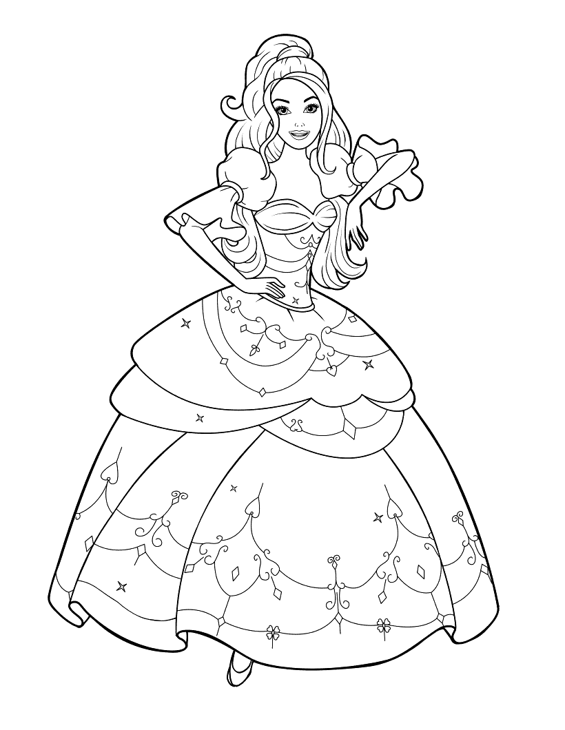 Coloring page Barbies ball gown Coloring page Barbies ball gown