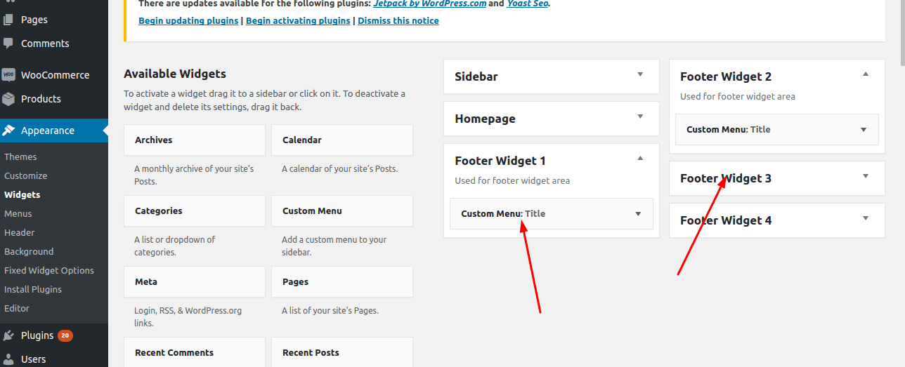 Add Footer Widget Area Colorlib