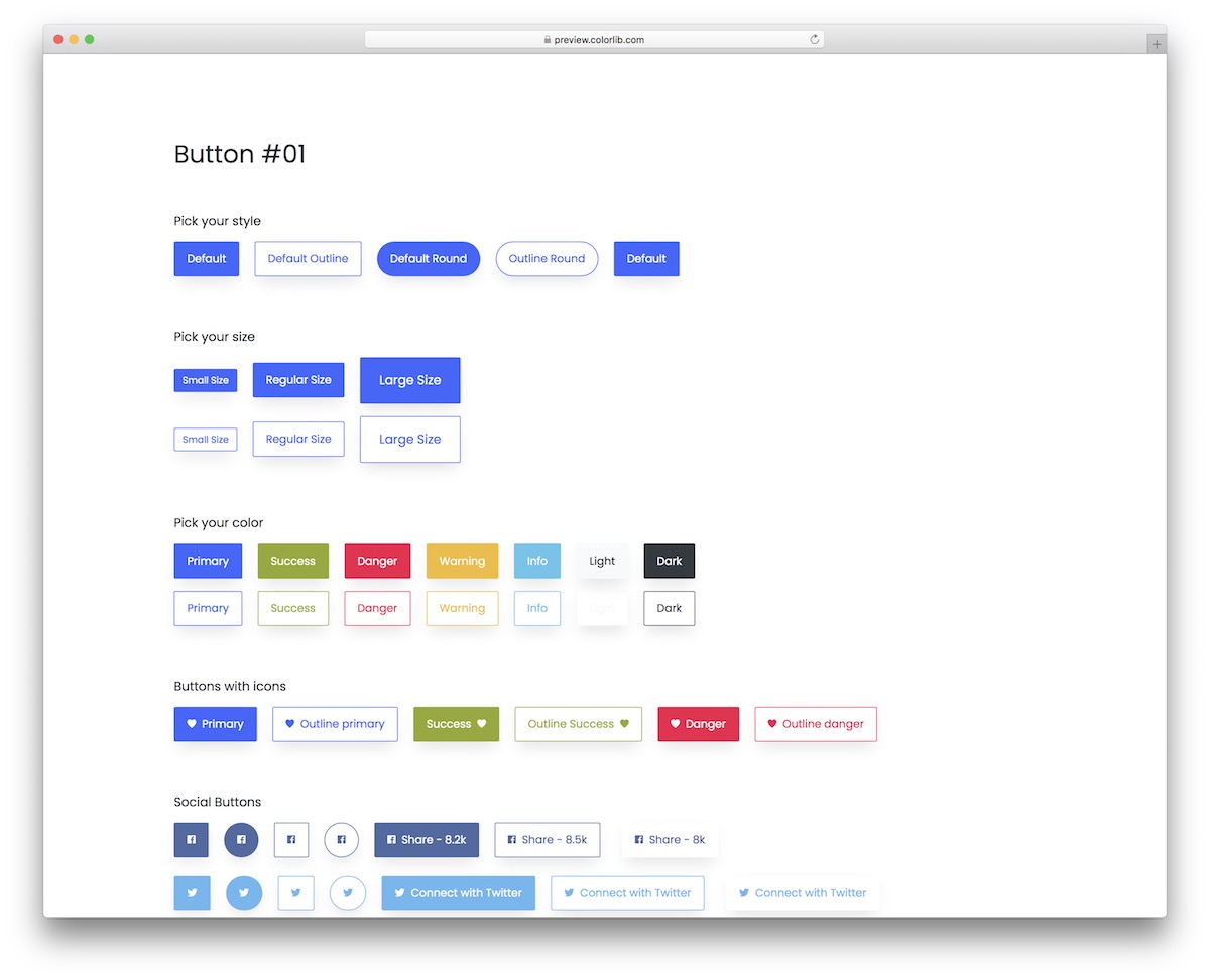 Top 21 HTML5 & Bootstrap Social Buttons Templates 2021 Avasta