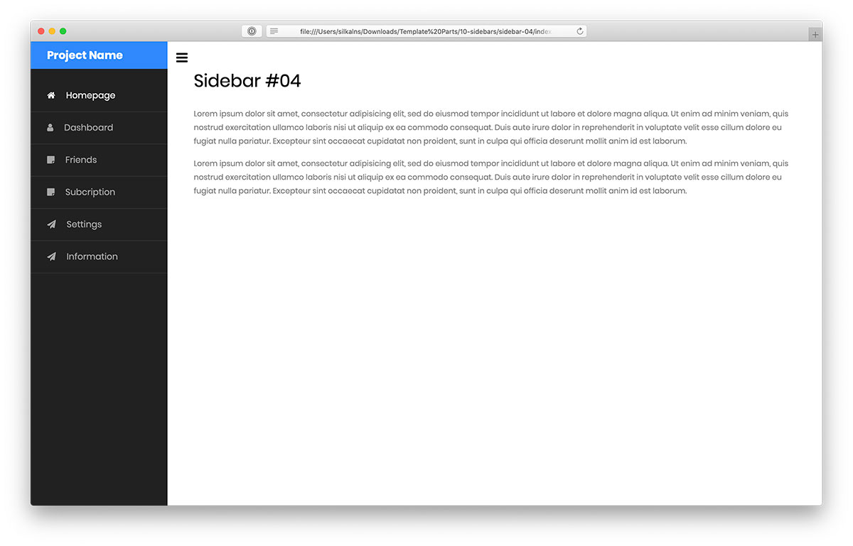 Bootstrap Sidebar V04 Free site Sidebar Menu 2024 Colorlib