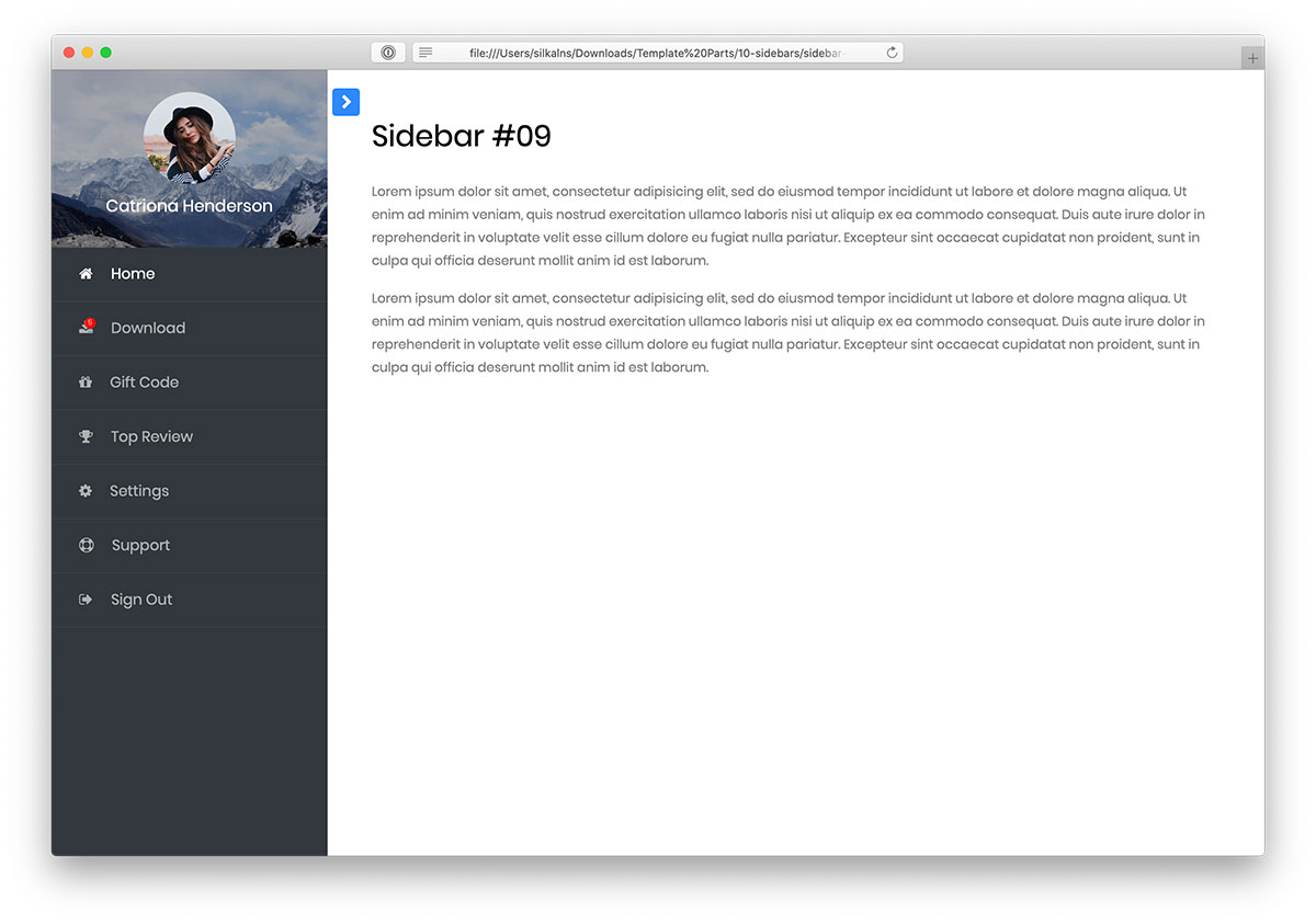 Bootstrap Sidebar V09 Free Sidebar Navigation Template 2024 Colorlib