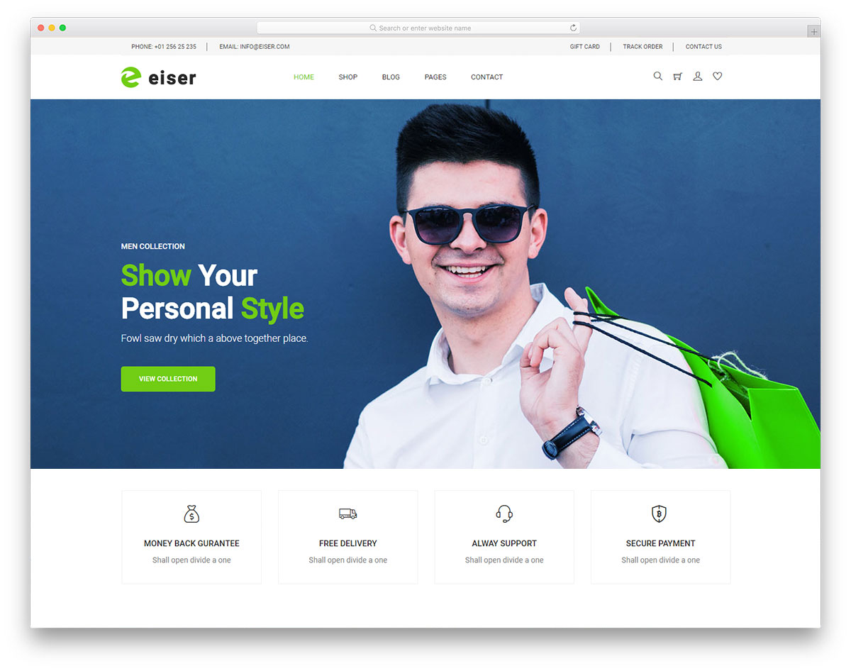 Eiser Free Men's Fashion site Template 2024 Colorlib