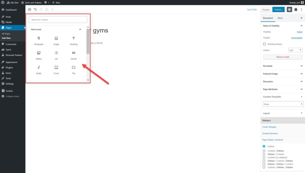 WordPress Gutenberg tutorial on how to create a custom website