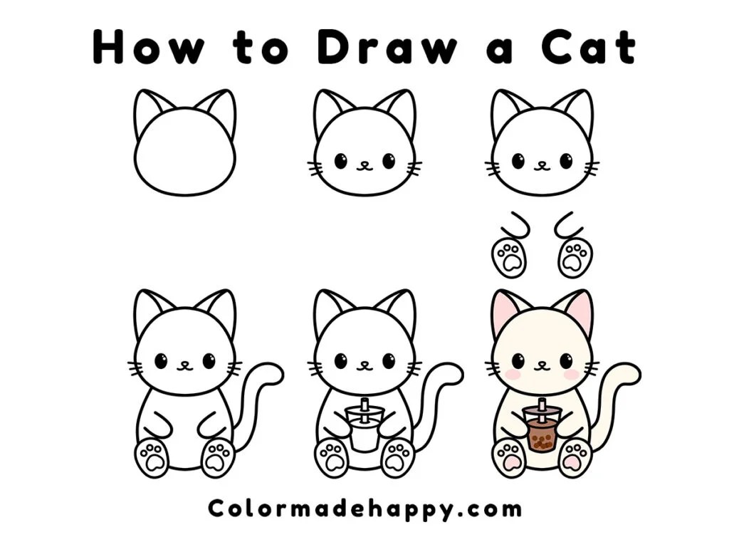 How To Draw A Simple Cat