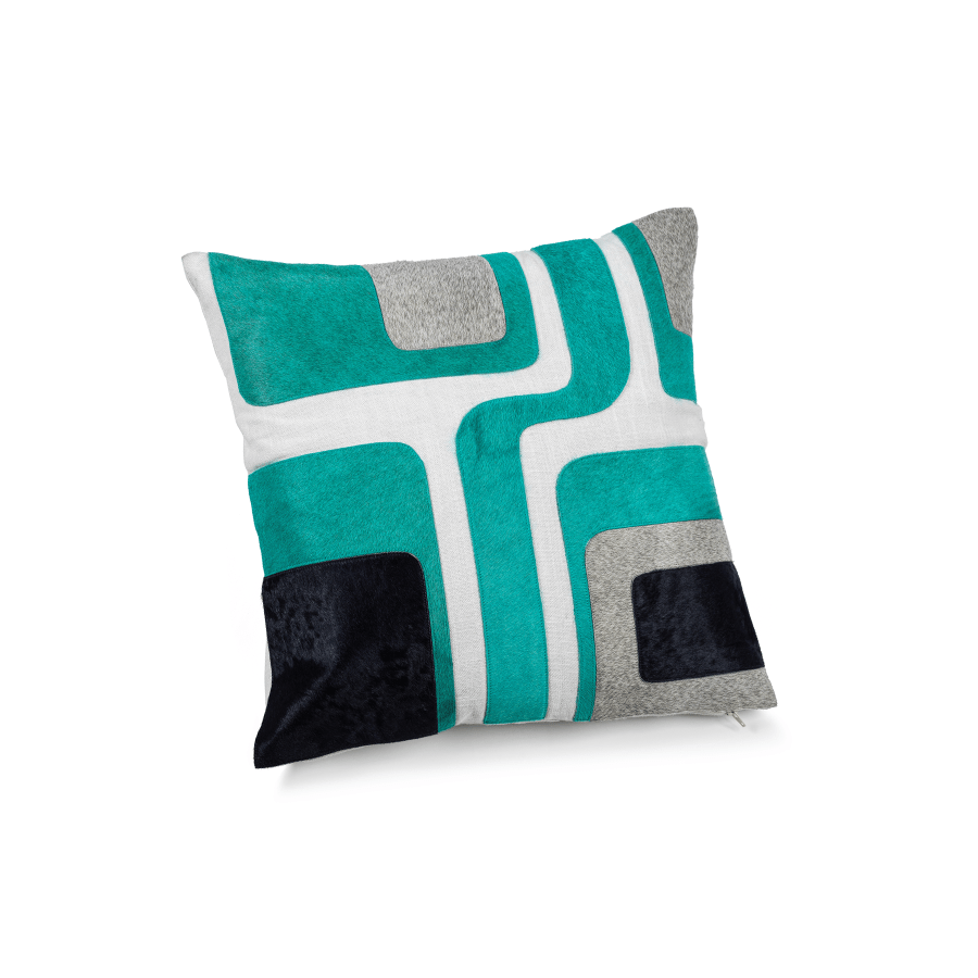 Turquoise/Silver Throw Pillow Colors of Design