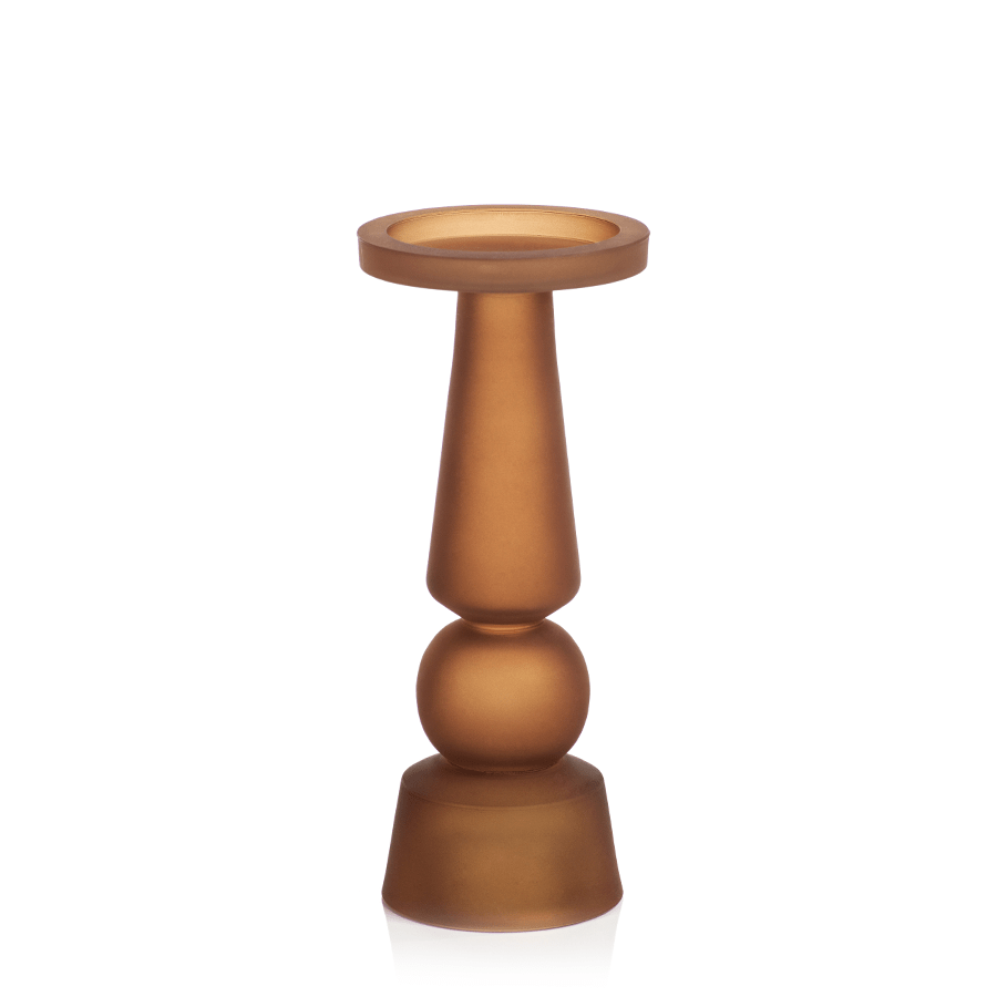 Frosted Glass Pillar Candle Holder Colors of Design