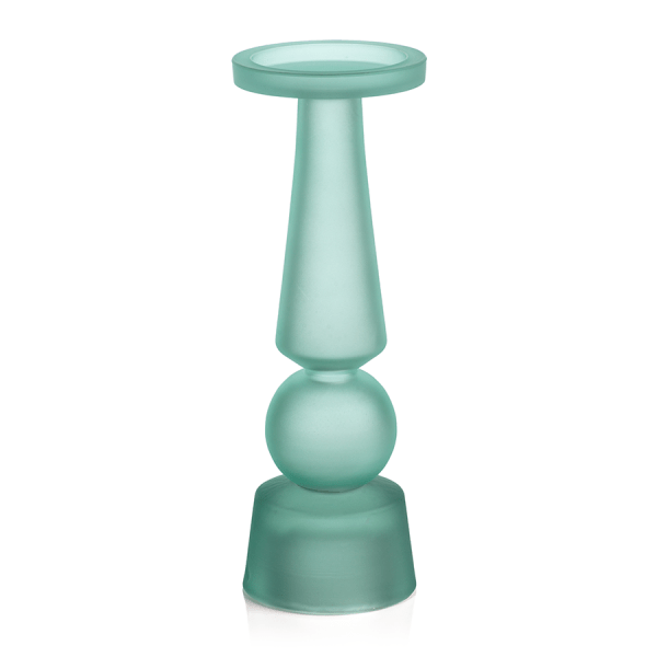 Frosted Glass Pillar Candle Holder Colors of Design