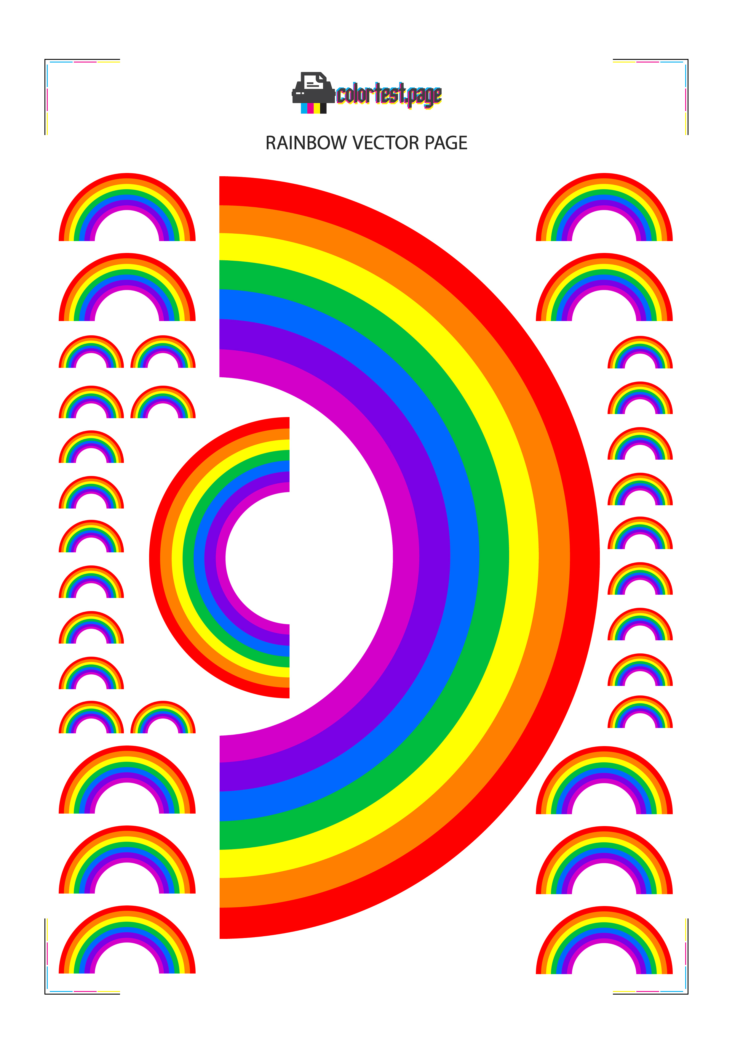 Rainbow Printer Test Color Test Page