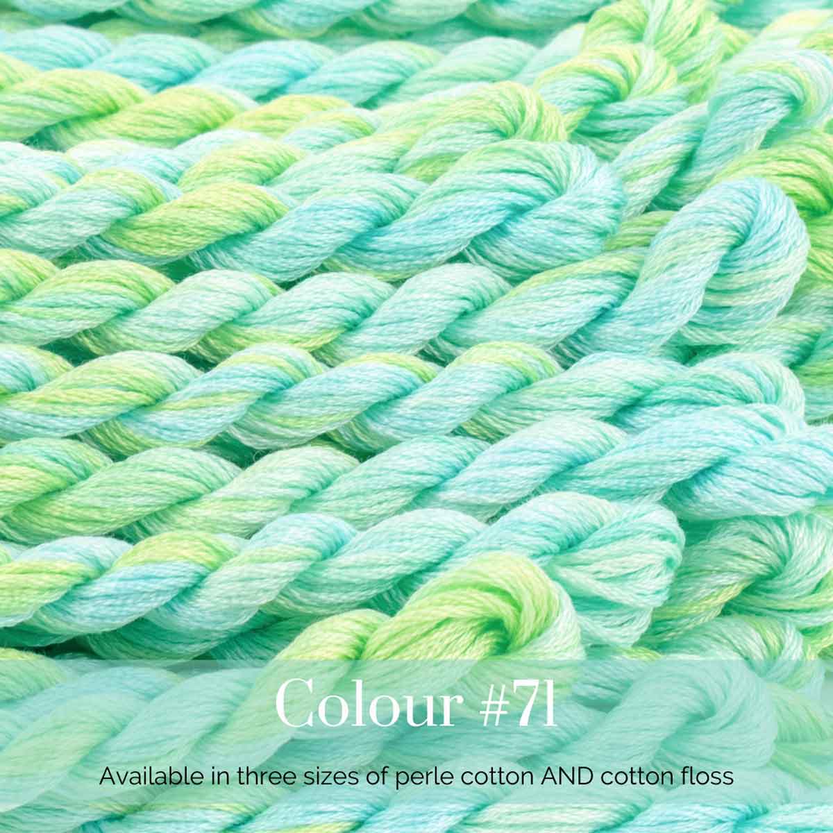 Mint Green Aqua Floss Hand Dyed Perle Cotton Colour Complements
