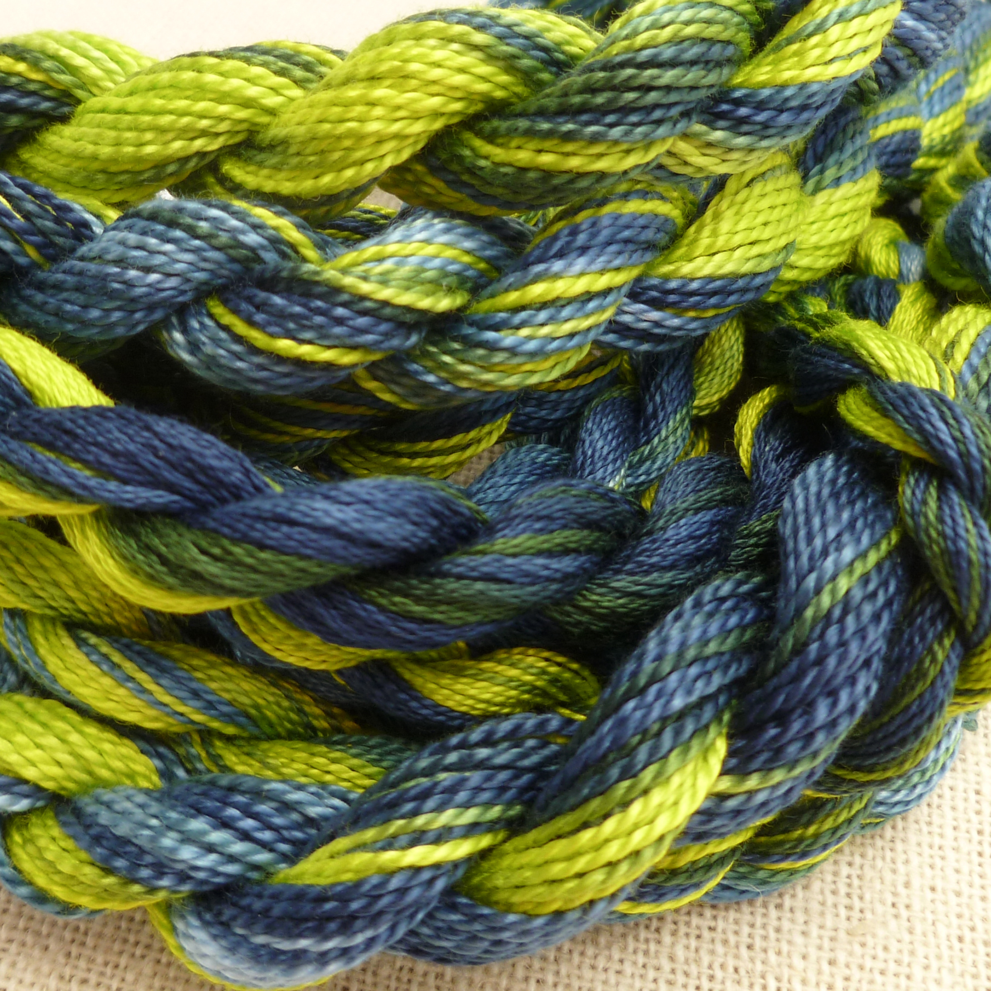 TEAL LIME GREEN HANDDYED Colour Complements