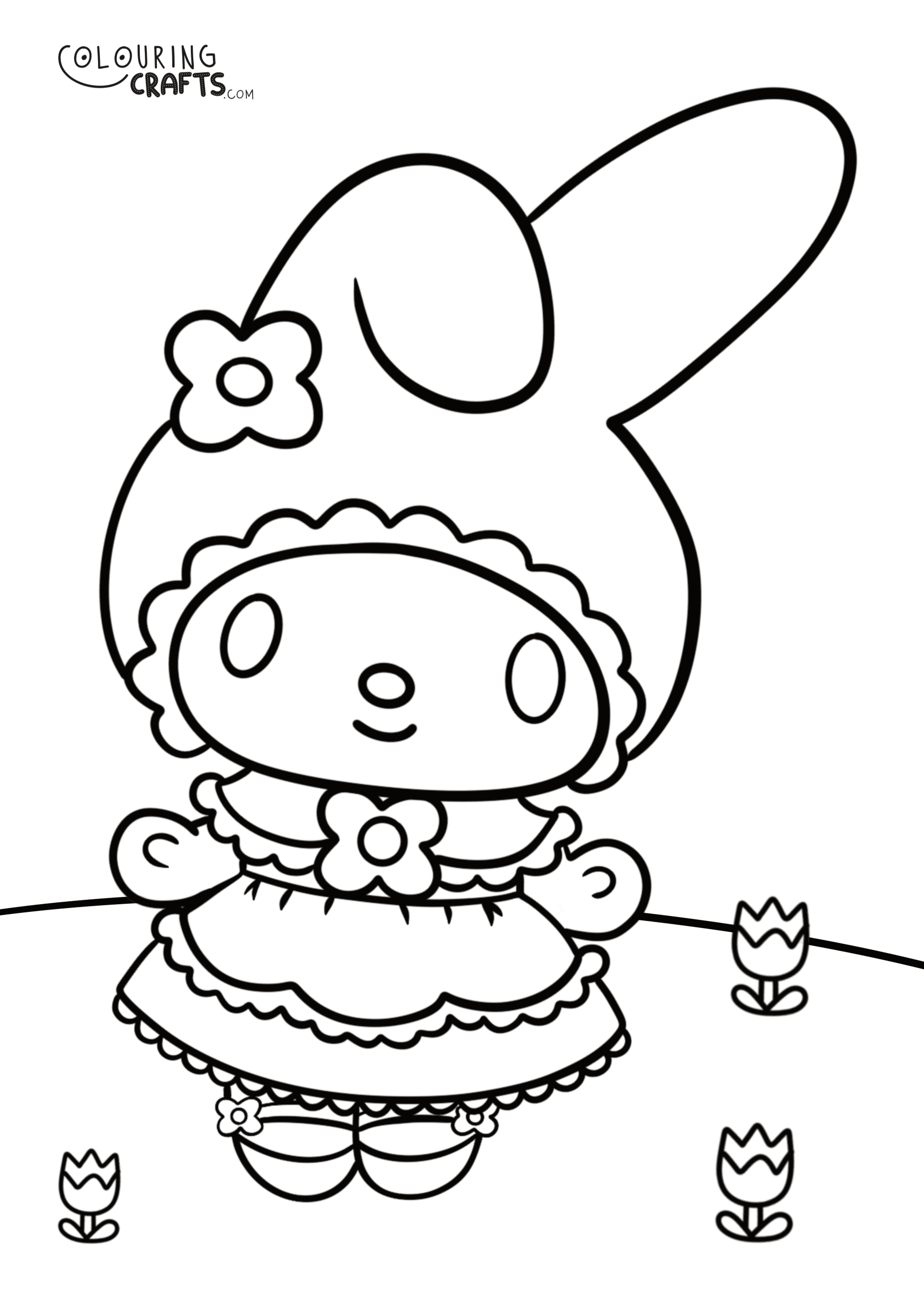 My Melody Dress Hello Kitty Colouring Page Colouring Crafts