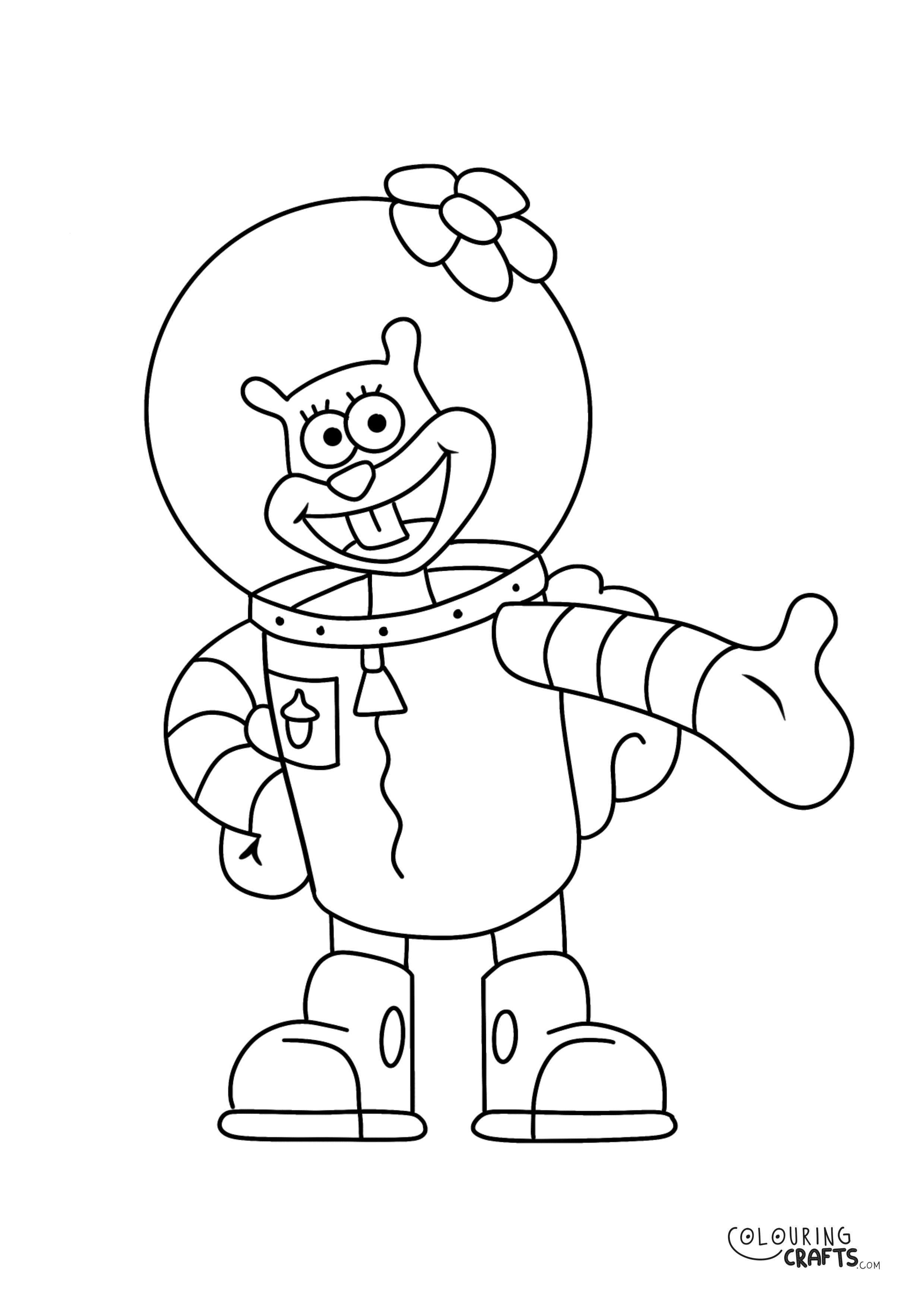 Spongebob SquarePants Sandy Cheeks Colouring Page Colouring Crafts