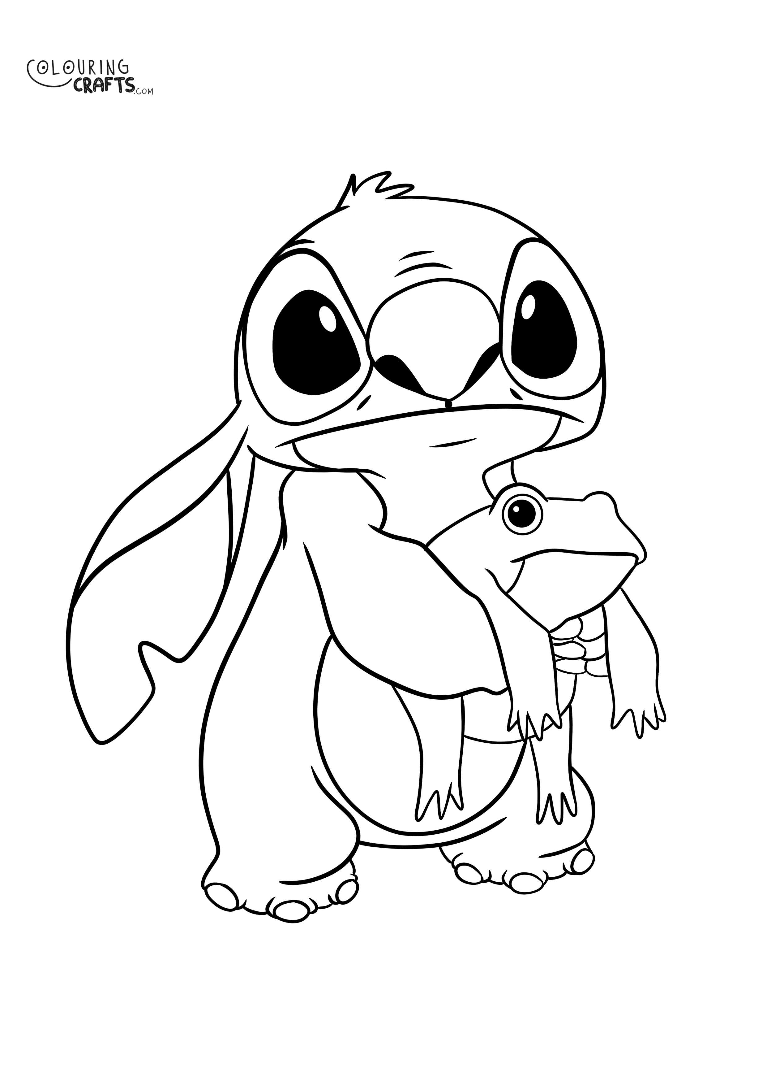 Stitch & Frog Colouring Page Colouring Crafts