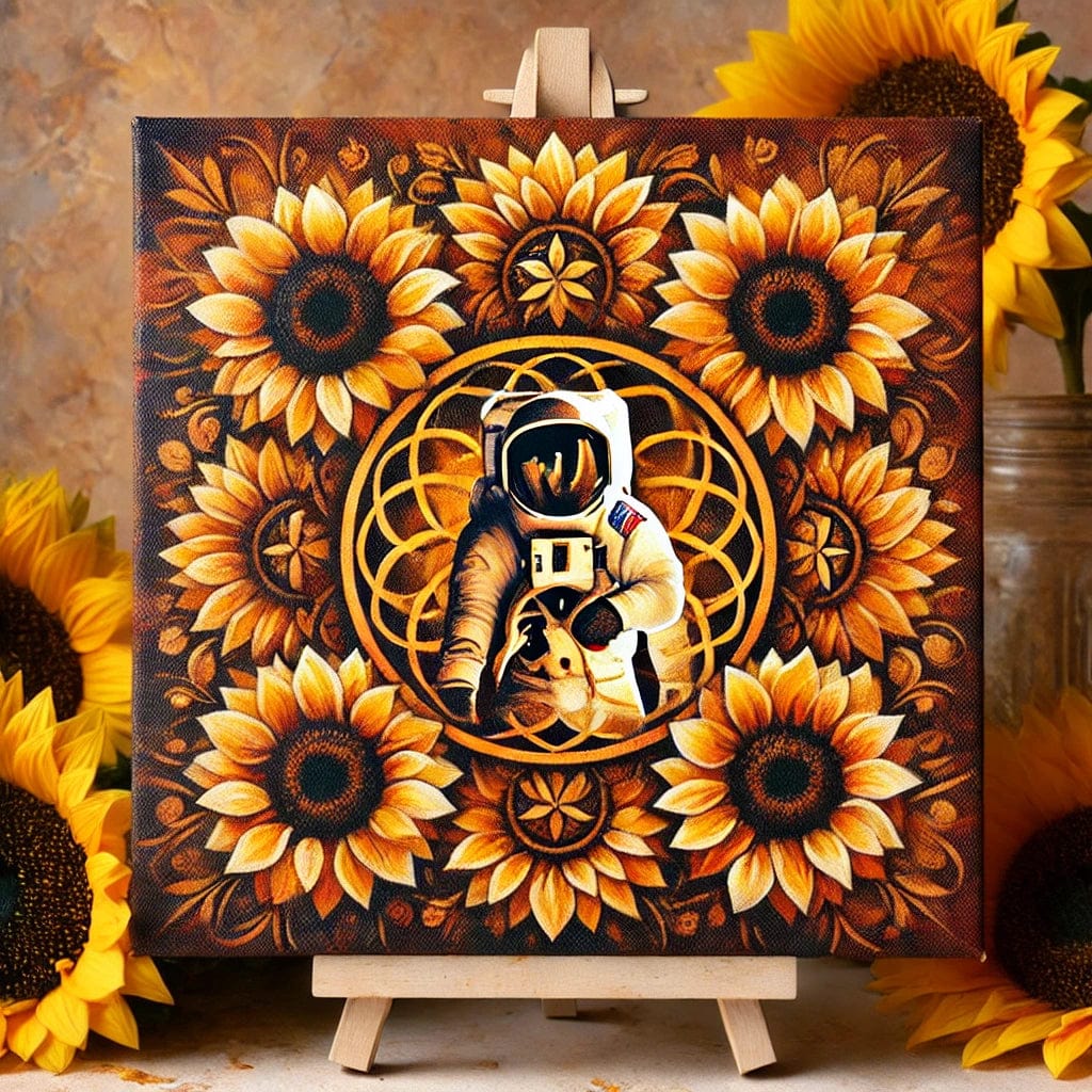 'Astronaut x Mandalas' Original Paint by Numbers 40x40cm Colourmost