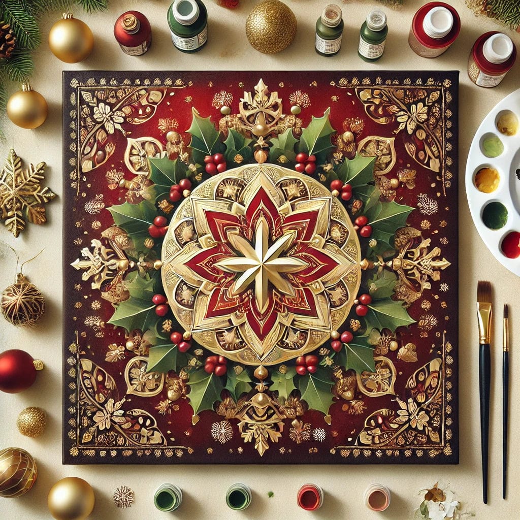 'Christmas x Mandalas' Original Paint by Numbers 40x40cm Colourmost