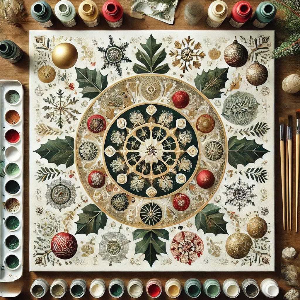 'Christmas x Mandalas' Original Paint by Numbers 40x40cm Colourmost