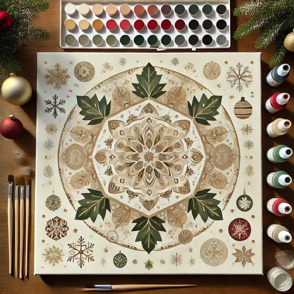 'Christmas x Mandalas' Original Paint by Numbers 40x40cm Colourmost