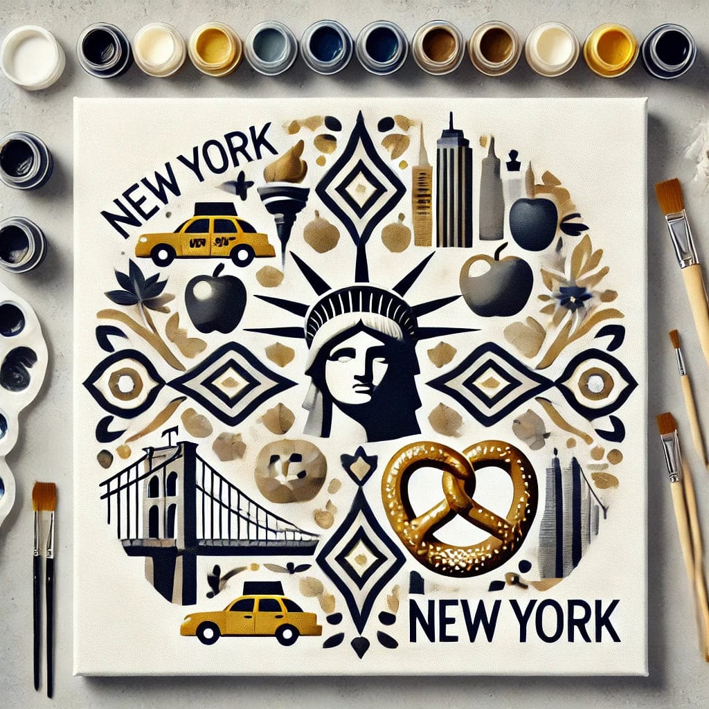 New York x Mandalas Original Paint by Numbers 40x40cm Colourmost