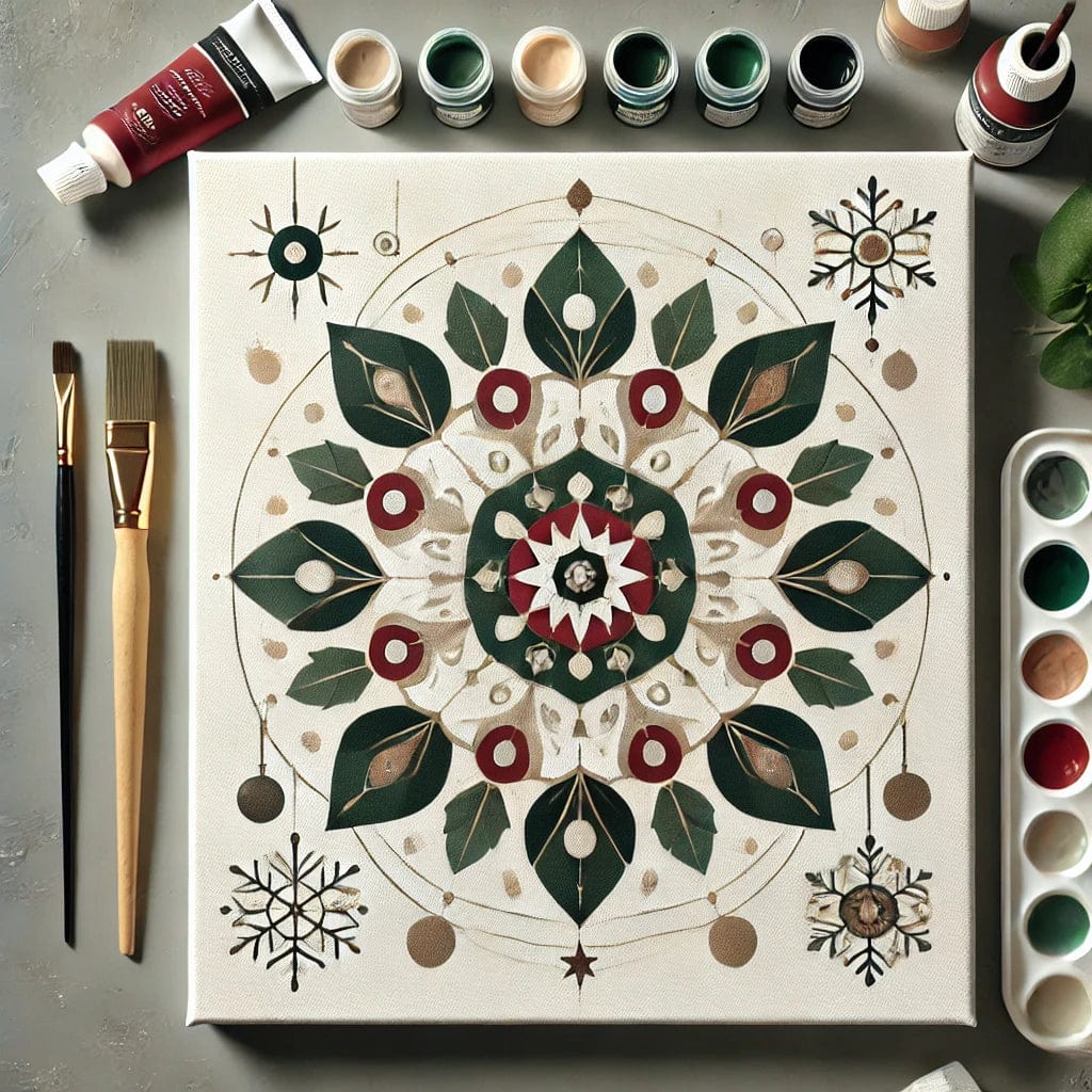 'Christmas x Mandalas' Original Paint by Numbers 40x40cm Colourmost