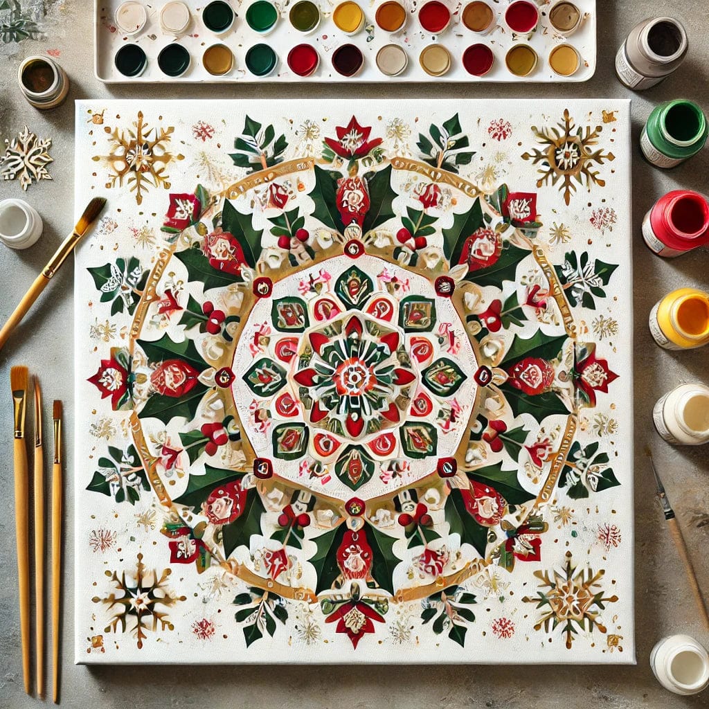 'Christmas x Mandalas' Original Paint by Numbers 40x40cm Colourmost