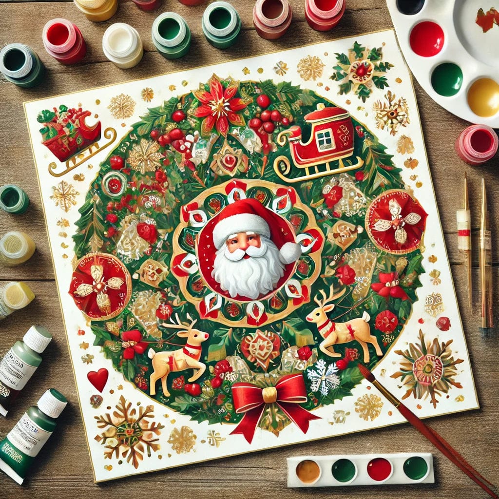 'Christmas x Mandalas' Original Paint by Numbers 40x40cm Colourmost